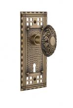Nostalgic Warehouse 715762 - Nostalgic Warehouse Craftsman Plate Interior Mortise Victorian Door Knob in Antique Brass