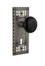 Nostalgic Warehouse 715775 - Nostalgic Warehouse Craftsman Plate Interior Mortise Black Porcelain Door Knob in Antique Pewter