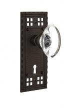 Nostalgic Warehouse 715784 - Nostalgic Warehouse Craftsman Plate Interior Mortise Oval Clear Crystal Glass Door Knob in Oil-Rub