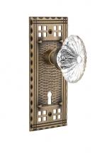 Nostalgic Warehouse 715786 - Nostalgic Warehouse Craftsman Plate Interior Mortise Oval Fluted Crystal Glass Door Knob in Antiqu