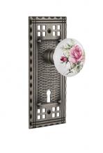 Nostalgic Warehouse 715791 - Nostalgic Warehouse Craftsman Plate Interior Mortise White Rose Porcelain Door Knob in Antique Pew