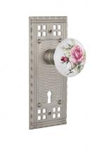 Nostalgic Warehouse 715793 - Nostalgic Warehouse Craftsman Plate Interior Mortise White Rose Porcelain Door Knob in Satin Nicke