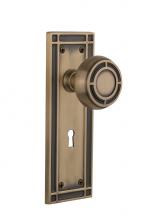 Nostalgic Warehouse 715930 - Nostalgic Warehouse Mission Plate with Keyhole Passage Mission Door Knob in Antique Brass