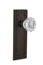 Nostalgic Warehouse 715936 - Nostalgic Warehouse Mission Plate Single Dummy Crystal Glass Door Knob in Oil-Rubbed Bronze