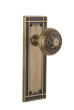 Nostalgic Warehouse 715938 - Nostalgic Warehouse Mission Plate Single Dummy Egg & Dart Door Knob in Antique Brass