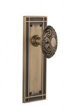 Nostalgic Warehouse 715954 - Nostalgic Warehouse Mission Plate Single Dummy Victorian Door Knob in Antique Brass