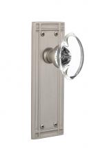 Nostalgic Warehouse 715977 - Nostalgic Warehouse Mission Plate Single Dummy Oval Clear Crystal Glass Door Knob in Satin Nickel