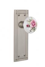 Nostalgic Warehouse 715985 - Nostalgic Warehouse Mission Plate Single Dummy White Rose Porcelain Door Knob in Satin Nickel