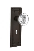 Nostalgic Warehouse 716052 - Nostalgic Warehouse Mission Plate with Keyhole Single Dummy Round Clear Crystal Glass Door Knob in