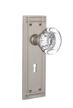 Nostalgic Warehouse 716053 - Nostalgic Warehouse Mission Plate with Keyhole Single Dummy Round Clear Crystal Glass Door Knob in