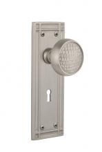 Nostalgic Warehouse 716057 - Nostalgic Warehouse Mission Plate with Keyhole Single Dummy Craftsman Door Knob in Satin Nickel