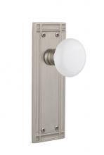 Nostalgic Warehouse 716093 - Nostalgic Warehouse Mission Plate Double Dummy White Porcelain Door Knob in Satin Nickel