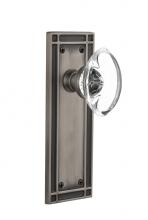 Nostalgic Warehouse 716103 - Nostalgic Warehouse Mission Plate Double Dummy Oval Clear Crystal Glass Door Knob in Antique Pewte