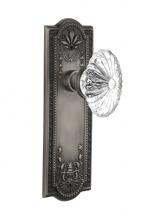 Nostalgic Warehouse 716107 - Nostalgic Warehouse Mission Plate Double Dummy Oval Fluted Crystal Glass Door Knob in Antique Pewt