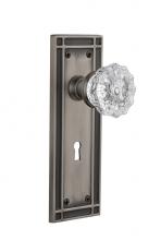 Nostalgic Warehouse 716127 - Nostalgic Warehouse Mission Plate with Keyhole Double Dummy Crystal Glass Door Knob in Antique Pew