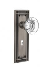 Nostalgic Warehouse 716179 - Nostalgic Warehouse Mission Plate with Keyhole Double Dummy Round Clear Crystal Glass Door Knob in