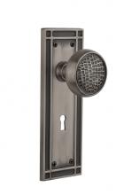 Nostalgic Warehouse 716183 - Nostalgic Warehouse Mission Plate with Keyhole Double Dummy Craftsman Door Knob in Antique Pewter
