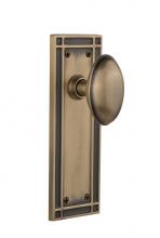 Nostalgic Warehouse 716198 - Nostalgic Warehouse Mission Plate Privacy Homestead Door Knob in Antique Brass