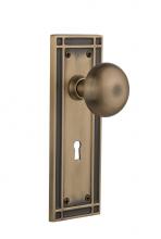 Nostalgic Warehouse 716334 - Nostalgic Warehouse Mission Plate Interior Mortise New York Door Knob in Antique Brass