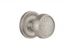 Nostalgic Warehouse 716453 - Nostalgic Warehouse Rope Rosette Single Dummy Craftsman Door Knob in Satin Nickel