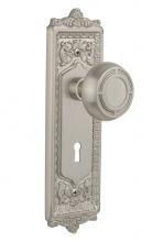 Nostalgic Warehouse 716681 - Nostalgic Warehouse Egg & Dart Plate with Keyhole Single Dummy Mission Door Knob in Satin Nick