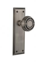 Nostalgic Warehouse 716711 - Nostalgic Warehouse New York Plate Double Dummy Mission Door Knob in Antique Pewter