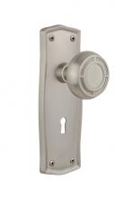 Nostalgic Warehouse 716789 - Nostalgic Warehouse Prairie Plate with Keyhole Privacy Mission Door Knob in Satin Nickel