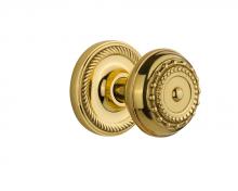 Nostalgic Warehouse 716916 - Nostalgic Warehouse Rope Rosette Interior Mortise Meadows Door Knob in Unlacquered Brass