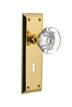 Nostalgic Warehouse 717081 - Nostalgic Warehouse New York Plate with Keyhole Privacy Round Clear Crystal Glass Door Knob in Unl