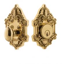 Nostalgic Warehouse 715125 - Nostalgic Warehouse Victorian Plate Single Cylinder Deadbolt in Unlacquered Brass