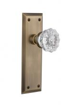 Nostalgic Warehouse 717320 - Nostalgic Warehouse New York Plate Privacy Crystal Glass Door Knob in Antique Brass