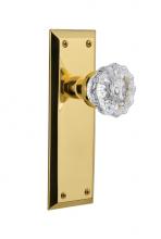 Nostalgic Warehouse 717327 - Nostalgic Warehouse New York Plate Privacy Crystal Glass Door Knob in Unlacquered Brass