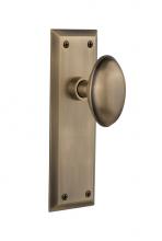 Nostalgic Warehouse 717343 - Nostalgic Warehouse New York Plate Privacy Homestead Door Knob in Antique Brass