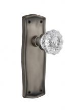 Nostalgic Warehouse 717464 - Nostalgic Warehouse Prairie Plate Privacy Crystal Glass Door Knob in Antique Pewter