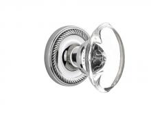 Nostalgic Warehouse 717659 - Nostalgic Warehouse Rope Rosette Privacy Oval Clear Crystal Glass Door Knob in Bright Chrome