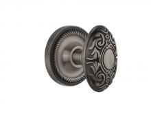 Nostalgic Warehouse 717698 - Nostalgic Warehouse Rope Rosette Privacy Victorian Door Knob in Antique Pewter