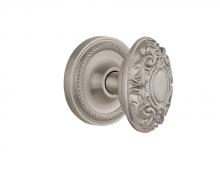 Nostalgic Warehouse 717701 - Nostalgic Warehouse Rope Rosette Privacy Victorian Door Knob in Satin Nickel