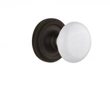 Nostalgic Warehouse 717715 - Nostalgic Warehouse Rope Rosette Privacy White Porcelain Door Knob in Oil-Rubbed Bronze