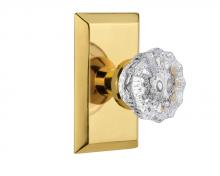 Nostalgic Warehouse 717750 - Nostalgic Warehouse Studio Plate Privacy Crystal Glass Door Knob in Polished Brass