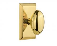 Nostalgic Warehouse 717770 - Nostalgic Warehouse Studio Plate Privacy Homestead Door Knob in Polished Brass