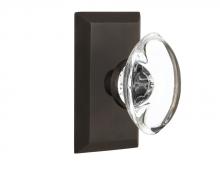 Nostalgic Warehouse 717794 - Nostalgic Warehouse Studio Plate Privacy Oval Clear Crystal Glass Door Knob in Oil-Rubbed Bronze