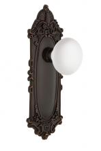 Nostalgic Warehouse 717973 - Nostalgic Warehouse Victorian Plate Privacy White Porcelain Door Knob in Timeless Bronze