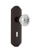 Nostalgic Warehouse 718105 - Nostalgic Warehouse Deco Plate with Keyhole Privacy Crystal Glass Door Knob in Timeless Bronze