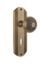 Nostalgic Warehouse 718115 - Nostalgic Warehouse Deco Plate with Keyhole Privacy Egg & Dart Door Knob in Antique Brass