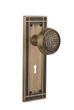 Nostalgic Warehouse 718486 - Nostalgic Warehouse Mission Plate with Keyhole Privacy Craftsman Door Knob in Antique Brass