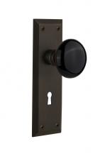 Nostalgic Warehouse 718569 - Nostalgic Warehouse New York Plate with Keyhole Privacy Black Porcelain Door Knob in Oil-Rubbed Br