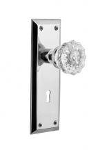 Nostalgic Warehouse 718597 - Nostalgic Warehouse New York Plate with Keyhole Privacy Crystal Glass Door Knob in Bright Chrome