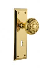 Nostalgic Warehouse 718614 - Nostalgic Warehouse New York Plate with Keyhole Privacy Egg & Dart Door Knob in Polished Brass