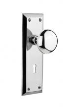 Nostalgic Warehouse 718640 - Nostalgic Warehouse New York Plate with Keyhole Privacy New York Door Knob in Bright Chrome