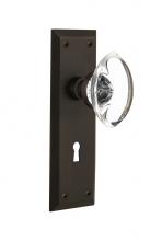 Nostalgic Warehouse 718649 - Nostalgic Warehouse New York Plate with Keyhole Privacy Oval Clear Crystal Glass Door Knob in Oil-